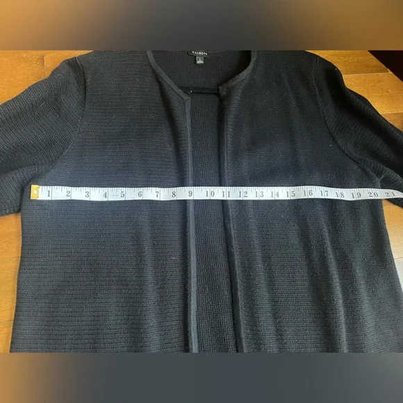 Talbots Long Black Knit Classic Cardigan – Size Large - Picture 5 of 7